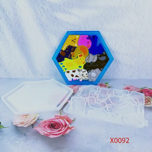 Set of 2 Creative Animal Puzzle Casting Molds Versatile Animal Puzzle Resin Molds for Creating Decorative Art Pieces