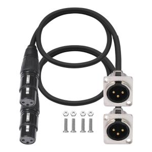 Xlrs Panel Adapter 3Pin Male Female Connectors Durability For Professional Sound Systems Studio Stage Installations