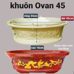 khuôn chậu ovan 45*34*18. khuôn chậu ABS có lòng trong