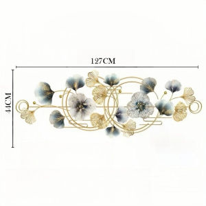 Large Iron Flower Ornaments for Living Room 3D Wall Decoration for Hallway Bedroom Wall Hanging Indoor Entrance Art Crafts