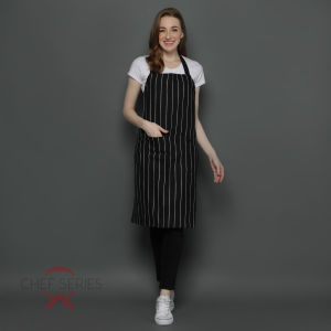 Chef Series STRIPE Series Full Panjang Apron - Hitam