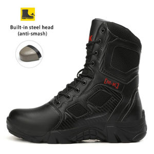 New Work Boots Safety Steel Toe Shoes Mens High Cut Boots Anti-smashing Anti-puncture Boots Wear-resistant Safety Boots Riding Boots Duty boots Tactical Boots Work Shoes
