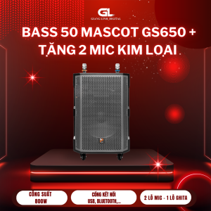 Loa Kéo Bass 50 MASCOT GS650 3 Đường Tiếng Hát Karaoke 5 Tấc Tặng 2 Micro Kim Loại