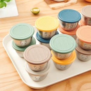 304 Stainless Steel Seasoning Box / Leak-proof Sauce Container with Lid / Sealed Salad Dressing Cup /Dipping Sauce Bowl