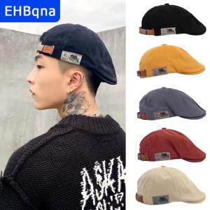 [COD] EHBqna SPORTS หมวกบีนนี่แฟชั่นผ้าลินินแนววินเทจสำหรับผู้ชายมาใหม่2025หมวกเบเร่ต์สีเข้มแนวฮิปฮอปหมวกสตรีหมวกบีนนี่สไตล์ฝูงชนหมวกเบเร่ต์กันแดด