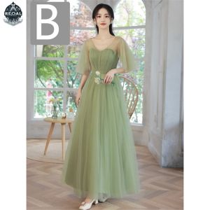 【HOT SALE】 Recoal Sage Green Bridesmaid Dress Long for Wedding Party Forest Style Bridesmaid Gown Elegant Prom Dress 2022 New Arrival Bridesmaid Robe