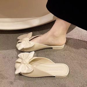 IELGY New Fashion Flat Bow Toe Toe Semi-slippers for Womens Summer Toe Sandals