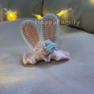 🇸🇬(SG)Children’s 3D handmade knitted bunny ears cute hair clip finished product