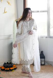 [PRE ORDER] Pure Heavy Chinnon Silk With Heavy Embroidery SIZE:-M(38)-L(40)-XL(42)-XXL(44)~ ~ Delivery Lead Time : 10 days