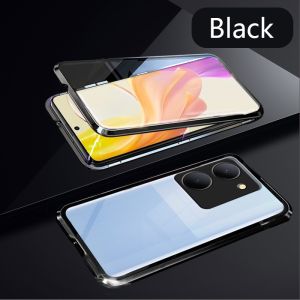 เคสโทรศัพท์กระจกสองด้านสำหรับ Vivo Y 36 4G 5G 2023เคส VivoY36 Y36โลหะแม่เหล็กกันกระแทกป้องกันการตกเต็มรูปแบบฝาหลังแข็ง