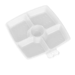 4 Grids Food Divided Plate Scallion Ginger Garlic Side Dish Compartment Storage Tray Hot Pot Preparation Ingredients Plate