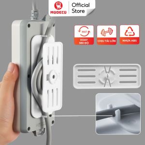 Miếng Dán Tường Treo Ổ Điện Router Wifi Xoay 360 Độ Tiện Lợi - Keo Siêu Dính - Nhựa ABS Cao Cấp - Modeco