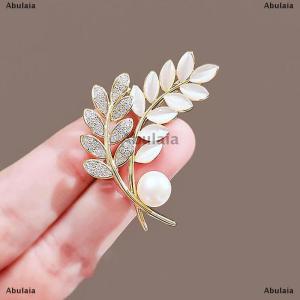 [COD] Abulaia Shiny Opal Wheat Ear Brooch Suit Coat Anti-light Corsage Accessories Light Luxury Badges Pin Buckle Delicate Jewelry