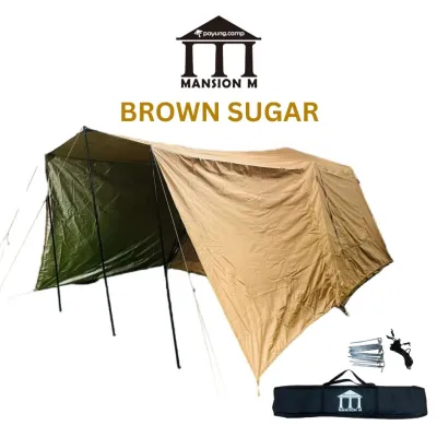 PAYUNG.CAMP Mansion M Auto Tent Quick Set Up 4-6 Person Extended Awning Khemah Village Cabin Waterproof Good Ventilation