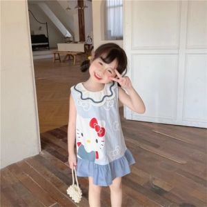 🎀👗 เดรสเด็กผู้หญิง 2025 ซัมเมอร์ใหม่! Hello Kitty & Melody ลายการ์ตูนน่ารัก ชุดเด็กหวานสไตล์เกาหลี