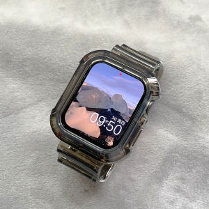 Case+Straps for Smart Watch Band 44mm 40mm 45mm 46mm 42mm 38mm 41mm Transparent Silicone Bracelet iWatch series 10 9 8 7 6 5 4 3 se