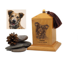 โกศหมา โกศสัตว์เลี้ยง โกศใส่กระดูกเถ้าสัตว์เลี้ยง สลักตามชื่อและรูปภาพสัตว์สำหรับ สุนัข แมว กระต่าย เม่น และหนู ตามแบบของลูกค้า Pet Urn