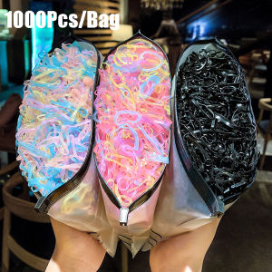 1000pcs/Pack Women Girls Colorful Rubber Bands Gum For Ponytail Hold Scrunchie Hair Bands Fashion Hair Accessories