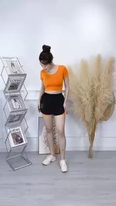 Bộ Tập Gym Nữ Quần Áo Tập Gym Yoga Aerobic Nữ Croptop Kết Hợp Quần Đùi 2 Lớp Chất Đẹp (Ng05)