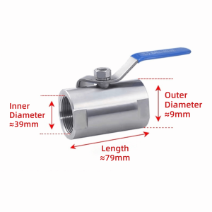 LUSIT Stainless Steel Stainless Steel Ball Valve Internal Thread 1/2" 3/4" 1" 1-1/4 " 1-1/2 " 2" Steam High Temperature Valve Durable High Temperature Shutoff Valve