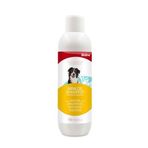 แชมพูอาบน้ำสุนัข Bioline Mink Oil Dog Shampoo สูตรน้ำมันขนมิ้งค์ ลดปัญหารังแคและขนแห้ง 1000ml.(B2084)