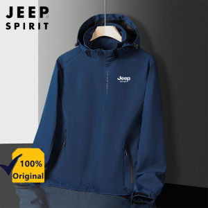 Jeep Tinh Thần Chính Thức Của Nam Giới Windproof Không Thấm Nước Áo khoác có mũ Áo Khoác Cho mùa thu và mùa đông Thoáng Khí Thương Hiệu Áo Khoác