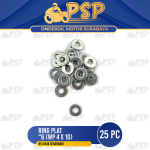 Ring Plat "6 (WP 4 X 10) Harga Per Pak isi 25 - Reng Plate Pelat Washer Kunci 6 Diameter 4mm x 10mm