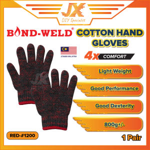 1200# KNITTED COTTON HAND GLOVE thick type/ Sarung tangan kain 1 pairs