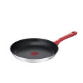 Tefal Edition Red Stainless Steel Induction Nonstick Frying Pan (20cm, 24cm, 26cm 28cm, 30cm) Dishwasher Oven Safe No PFOA THERMO-SIGNAL Heat Indicator Silver. 