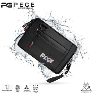 Tas Selempang Pria 3 in 1 PEGE Finn Sling Bag Hitam Simple Casual Bahan Waterproof AntiAir - PG 9041