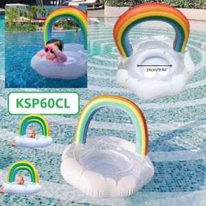 👉 READY STOCK 👉🇲🇾 Rainbow Swimming Ring Pool Float Baby Seat Circle Swim Safety Training Kid Pool Water Toy Jualan Murah Games Sales Sport Budak Mainan Outdoor Swimming Pool