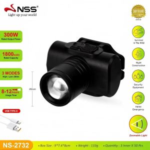 NSS Telescopic Zoom Headlamp Flashlight Waterproof Long Range High Bright Headlight Camping Fishing NS-2731