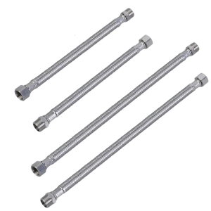 Stainless Steel Flexible Tubes 3/8 Inch for Hot and Cold Water Applications Home Plumbing Needs Secure Faucet Connection