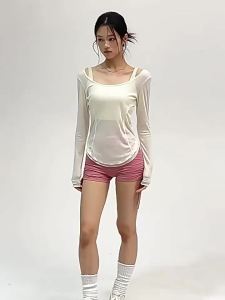 2026 Hot Sale [ Shipped from China ] Womens breathable sports suit yoga top slim-fit slimming fitness shirt long-sleeve for Pilates and running training B3