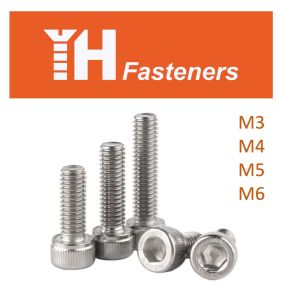 M3 M4 M5 M6 Socket Cap Head Screw DIN 912 Stainless Steel AISI 304Elenkey skru Allen Key Screw Shiny Surface (10 pcs) (A2)