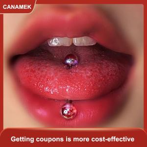 【CANAMEK 】 1Pcs Titanium Steel Colorful Tongue Nails Body Studs Body Jewelry for Women Gifts Tongue Rings