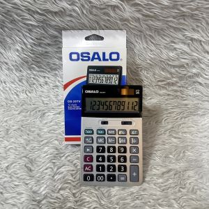 เครื่องคิดเลข  หน้าจอใหญ่ คำนวนได้ 12 หลัก  OSALO OS-20TV มีปุ่มคำนวนภาษี
