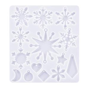 Snowflakes Silicone Molds Earring Pendant Epoxy Resin Mold Christmas Gift Hanging Home Decorations DIYs Jewelry Making