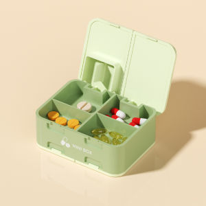 Double-Layer Medicine Cutter One-Week Small Medicine Box Portable Splitter Pill Holder Sealed Moisture-proof Pill Box 小药盒