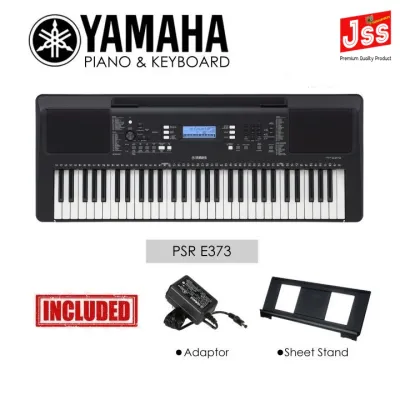 Yamaha PSR E373 61-Keys Portable Keyboard with Keyboard Stand Double Heavy Duty +Original Yamaha Adaptor /power Supply +Music Book Stand +Warranty Card+Booklet