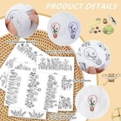 【Ready Stock】4 Sheets Water Soluble Stabilizer Stick and Stitch Embroidery Paper