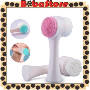 ⭐Bobastore⭐ R410 Alat Cuci Muka Silikon Brush Pembersih Muka 3D Sikat Pijat 2 Sisi