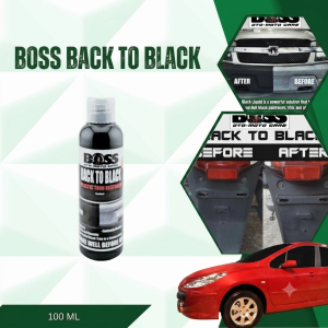 NEW BOSS BACK TO BLACK PLASTIC TRIM POLISH RESTORER 100ML | Best Plastic Trim Polish Restorer | All Purpose Coating Agent Trim And Plastic Restorer Agent | Armor Wax For | Effective Black Plastic Restorer For Cars And Motors |