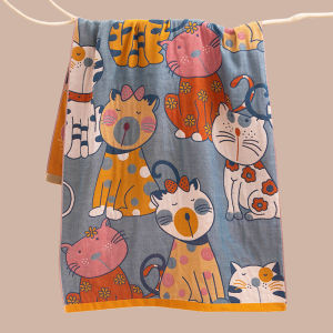 ฝักบัวในบ้านผ้าฝ้าย100% ผ้าเช็ดตัวแบบโปร่ง4ชั้นขนาด80X150ซม. ผ้าเช็คตัวชายหาดคู่แห้งเร็วผ้าเช็ดตัวดูดซับ