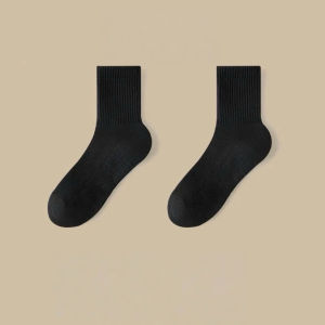 Towel bottom sports socks pure cotton deodorant sweat absorption thickened student socks black and white