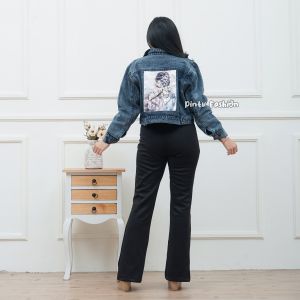 JAKET JEANS WANITATERBARU 2024 DEWASA JUMBO 5XL MUAT BB 100KG
