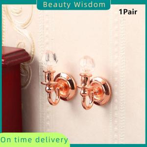 Beauty Wisdom 1Pair 1:12 Dollhouse Miniature Wall Light Lamp Home Furniture Model Decor Toy Doll House Accessories