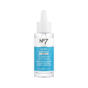 Serum dưỡng ẩm No7 Hydra Luminous+2% Hyaluronic Acid Serum 30ml phục hồi hàng rào bảo vệ cho da rạng rỡ khỏe mạnh hơn của Mỹ