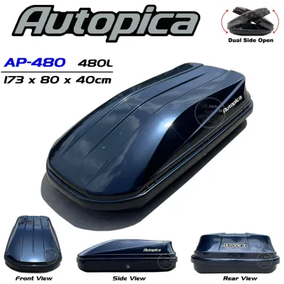 AUTOPICA RAHMAH Car Roof Box ABS Black Slim Compact Cargo Roofbox Carrier Kotak Bumbung Kereta Storage