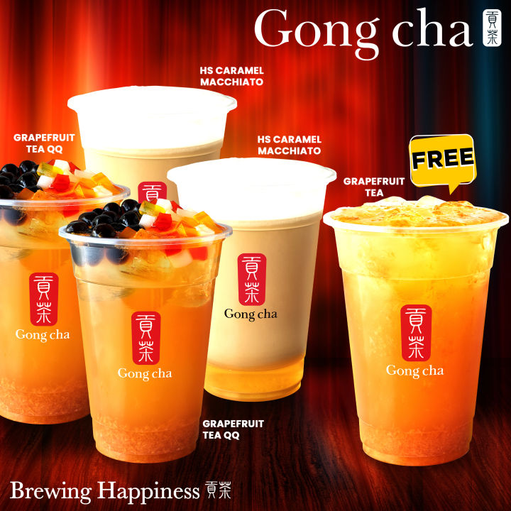 Gong Cha Buy 4 Take 1 FREE e voucher Grapefruit Tea Grapefruit QQ